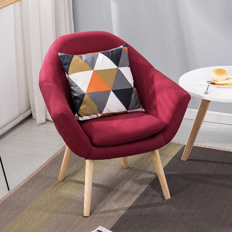 Linen Chair 28.7" L x 24.8" W x 30" H Arms Included Chair for Living Room Rose Red Clearhalo 'Accent Chairs' 'accent_chairs' 'Chairs & Seating' 'furn' 'furn_accent_chairs' 'Furniture' 'Living Room Furniture' 5353439