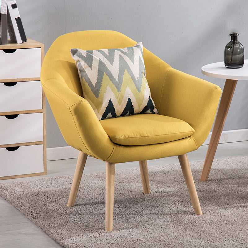 Linen Chair 28.7" L x 24.8" W x 30" H Arms Included Chair for Living Room Yellow Clearhalo 'Accent Chairs' 'accent_chairs' 'Chairs & Seating' 'furn' 'furn_accent_chairs' 'Furniture' 'Living Room Furniture' 5353444