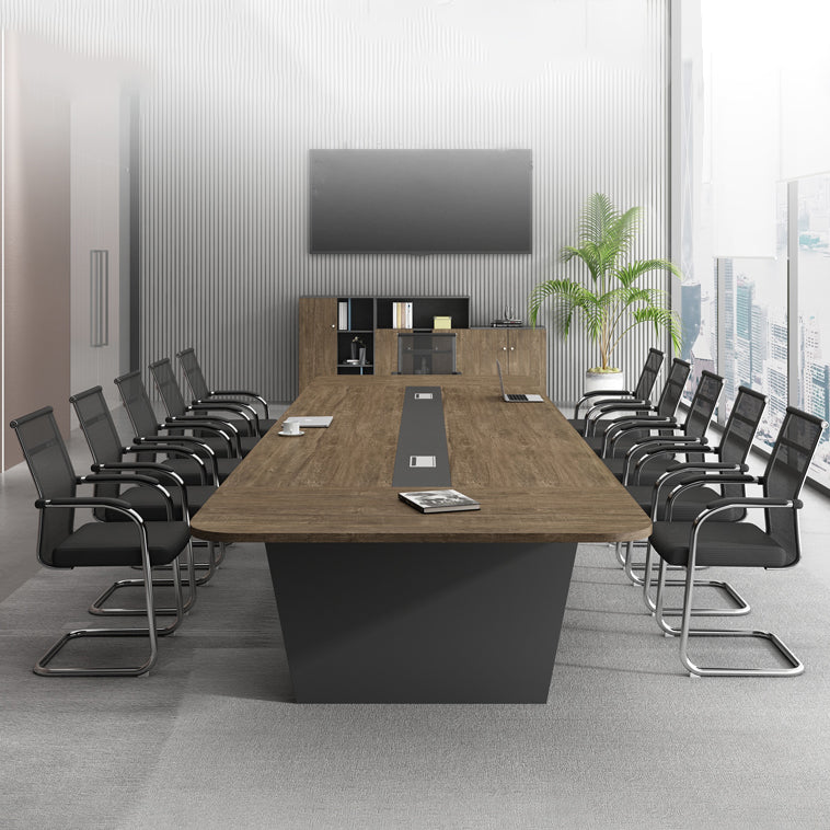 Wooden Curved Writing Desk Industrial Style Cable Management Office Desk Clearhalo 'furn' 'furn_office_desk' 'Furniture' 'Office Desks' 'Office Furniture' 'office_desk' 5353692