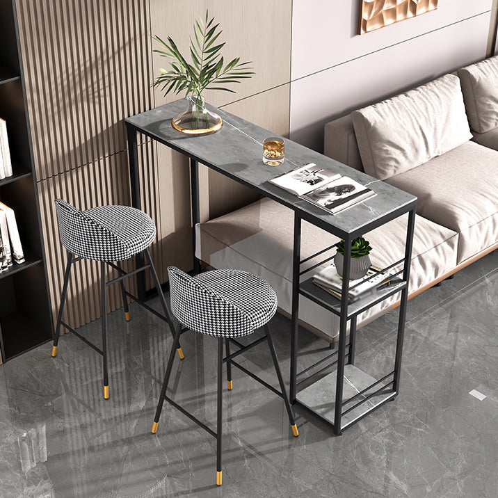 Industrial Stone Bar Dining Table Rectangle Bar Dining Table with Sled Base Clearhalo 'Bar Furniture' 'Bar Tables' 'bar_tables' 'furn' 'furn_bar_tables' 'Furniture' 'Kitchen & Dining Furniture' 5356228
