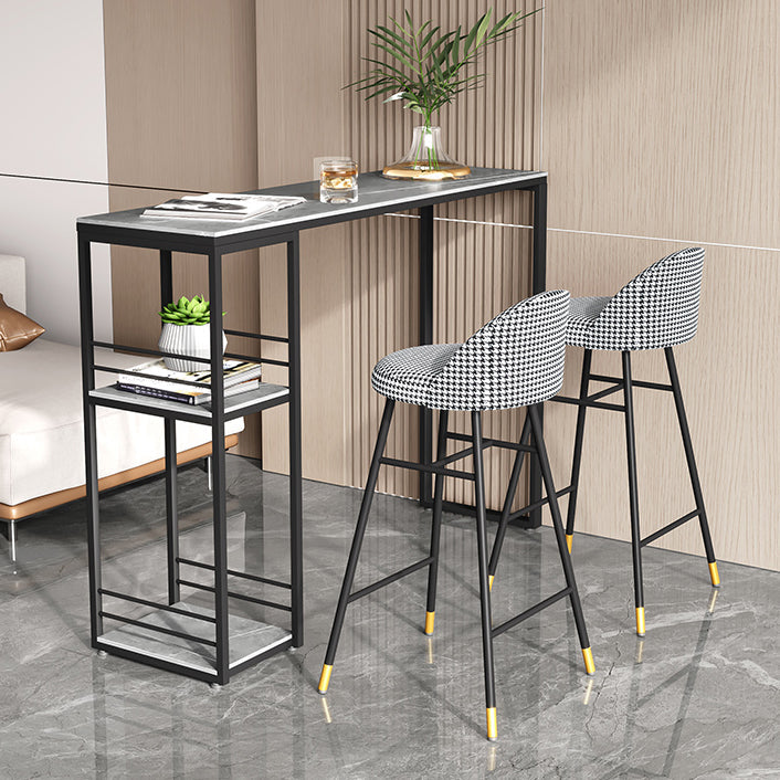 Industrial Stone Bar Dining Table Rectangle Bar Dining Table with Sled Base Clearhalo 'Bar Furniture' 'Bar Tables' 'bar_tables' 'furn' 'furn_bar_tables' 'Furniture' 'Kitchen & Dining Furniture' 5356229