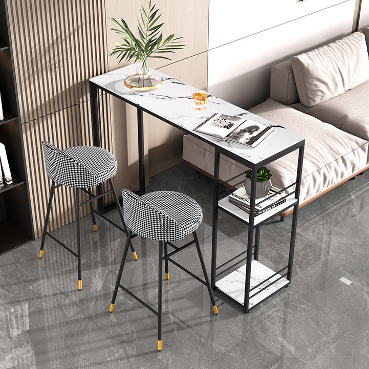 Industrial Stone Bar Dining Table Rectangle Bar Dining Table with Sled Base Clearhalo 'Bar Furniture' 'Bar Tables' 'bar_tables' 'furn' 'furn_bar_tables' 'Furniture' 'Kitchen & Dining Furniture' 5356239