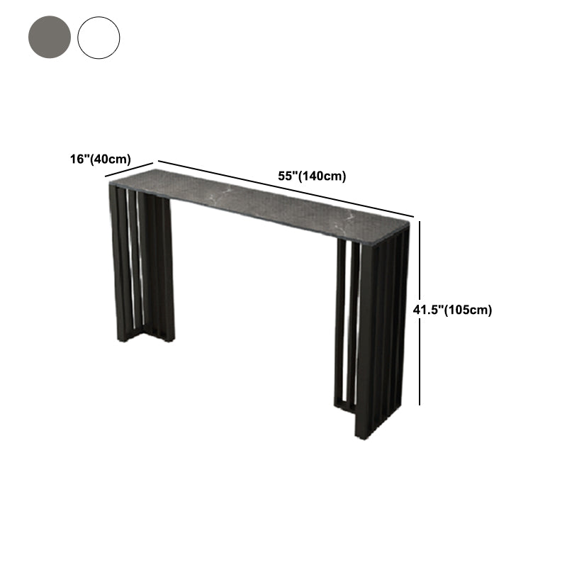 Rectangle Stone Bar Table Contemporary Bar Table with Double Pedestal Base Clearhalo 'Bar Furniture' 'Bar Tables' 'bar_tables' 'furn' 'furn_bar_tables' 'Furniture' 'Kitchen & Dining Furniture' 5356335