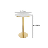 White Stone Bar Dining Table Traditional Luxury Bar Table with Gold Base Clearhalo 'Bar Furniture' 'Bar Tables' 'bar_tables' 'furn' 'furn_bar_tables' 'Furniture' 'Kitchen & Dining Furniture' 5356364