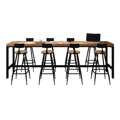 Industrial Rectangle Bar Dining Table Solid Wood Bar Dining Table with Trestle Base Without Chairs Clearhalo 'Bar Furniture' 'Bar Tables' 'bar_tables' 'furn' 'furn_bar_tables' 'Furniture' 'Kitchen & Dining Furniture' 5356371