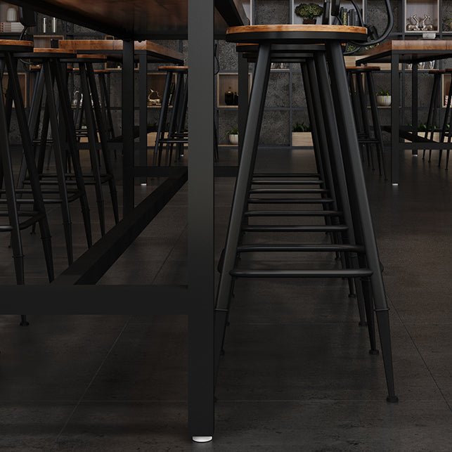 Industrial Rectangle Bar Dining Table Solid Wood Bar Dining Table with Trestle Base Clearhalo 'Bar Furniture' 'Bar Tables' 'bar_tables' 'furn' 'furn_bar_tables' 'Furniture' 'Kitchen & Dining Furniture' 5356377