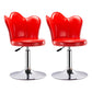 Dining Room Nordic Style Barstool Adjustable Bar Stool with Liftable Pedestal Red 2 Piece Set Short Stool(22"H) Clearhalo 'Bar Furniture' 'Bar Stools' 'bar_stools' 'furn' 'furn_bar_stools' 'Furniture' 'Kitchen & Dining Furniture' 5356554