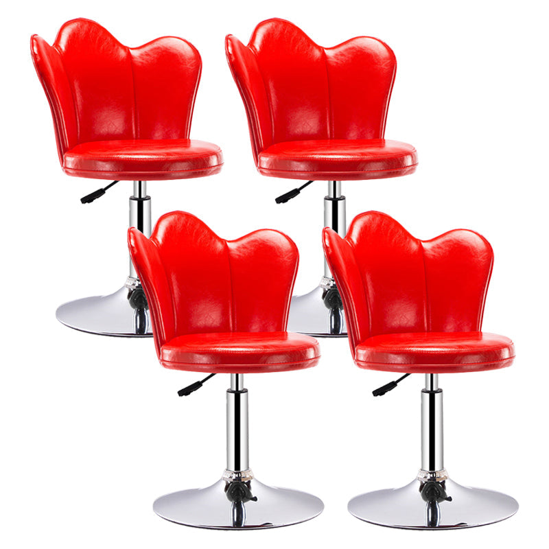 Dining Room Nordic Style Barstool Adjustable Bar Stool with Liftable Pedestal Red 4 Piece Set Short Stool(22"H) Clearhalo 'Bar Furniture' 'Bar Stools' 'bar_stools' 'furn' 'furn_bar_stools' 'Furniture' 'Kitchen & Dining Furniture' 5356555