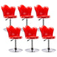 Dining Room Nordic Style Barstool Adjustable Bar Stool with Liftable Pedestal Red 6 Piece Set Short Stool(22"H) Clearhalo 'Bar Furniture' 'Bar Stools' 'bar_stools' 'furn' 'furn_bar_stools' 'Furniture' 'Kitchen & Dining Furniture' 5356556