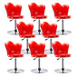 Dining Room Nordic Style Barstool Adjustable Bar Stool with Liftable Pedestal Red 8 Piece Set Short Stool(22"H) Clearhalo 'Bar Furniture' 'Bar Stools' 'bar_stools' 'furn' 'furn_bar_stools' 'Furniture' 'Kitchen & Dining Furniture' 5356557