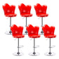Dining Room Nordic Style Barstool Adjustable Bar Stool with Liftable Pedestal Red 6 Piece Set Bar Stool(31"H) Clearhalo 'Bar Furniture' 'Bar Stools' 'bar_stools' 'furn' 'furn_bar_stools' 'Furniture' 'Kitchen & Dining Furniture' 5356560