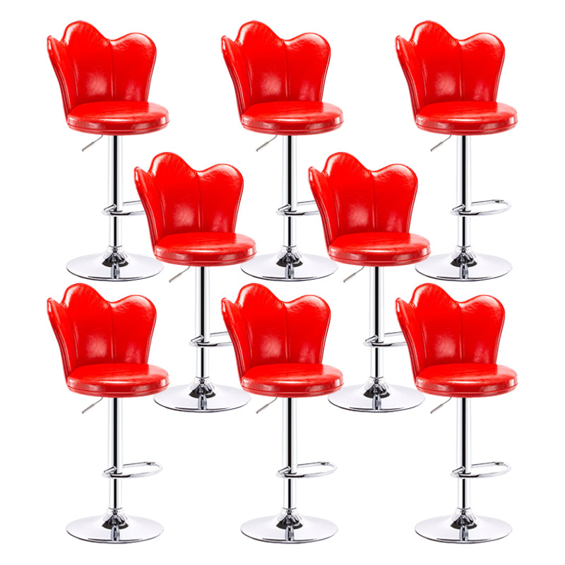 Dining Room Nordic Style Barstool Adjustable Bar Stool with Liftable Pedestal Red 8 Piece Set Bar Stool(31"H) Clearhalo 'Bar Furniture' 'Bar Stools' 'bar_stools' 'furn' 'furn_bar_stools' 'Furniture' 'Kitchen & Dining Furniture' 5356561
