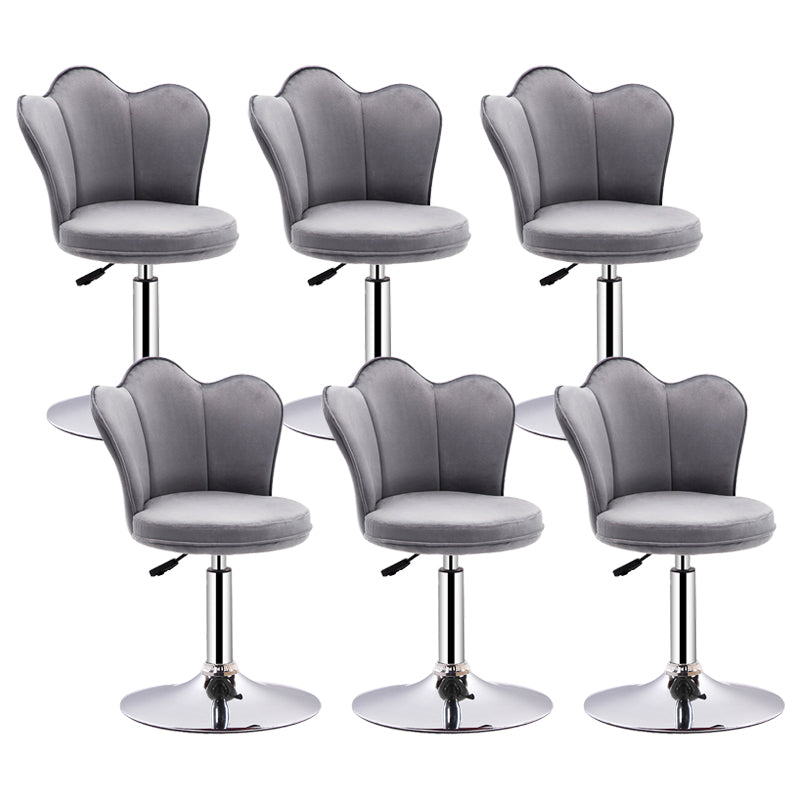 Dining Room Nordic Style Barstool Adjustable Bar Stool with Liftable Pedestal Grey 6 Piece Set Short Stool(22"H) Clearhalo 'Bar Furniture' 'Bar Stools' 'bar_stools' 'furn' 'furn_bar_stools' 'Furniture' 'Kitchen & Dining Furniture' 5356564
