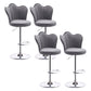 Modern Upholstered Swivel Stool Footrest Low Back Counter Chair with Metal Base