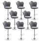 Modern Upholstered Swivel Stool Footrest Low Back Counter Chair with Metal Base