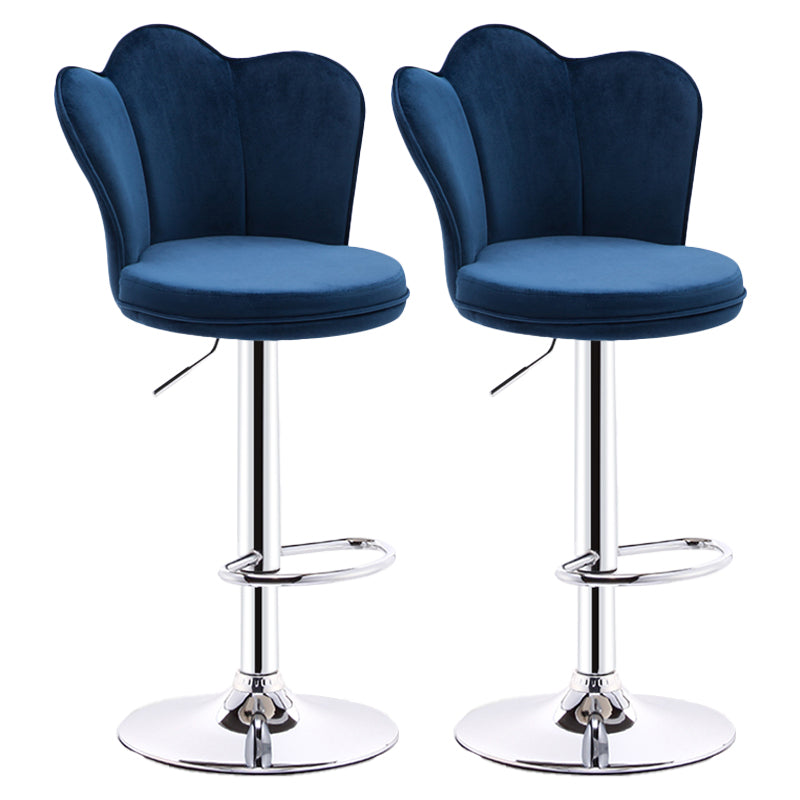 Silla de mostrador de hojas giratorias tapizadas modernas con base de metal con base de metal