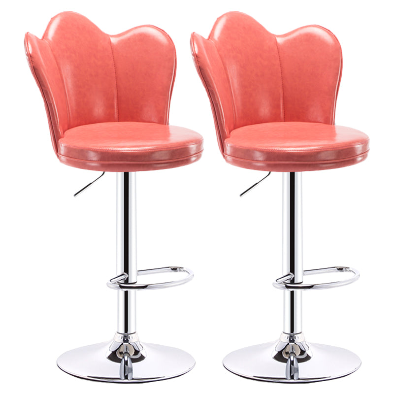 Silla de mostrador de hojas giratorias tapizadas modernas con base de metal con base de metal