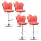 Modern Upholstered Swivel Stool Footrest Low Back Counter Chair with Metal Base