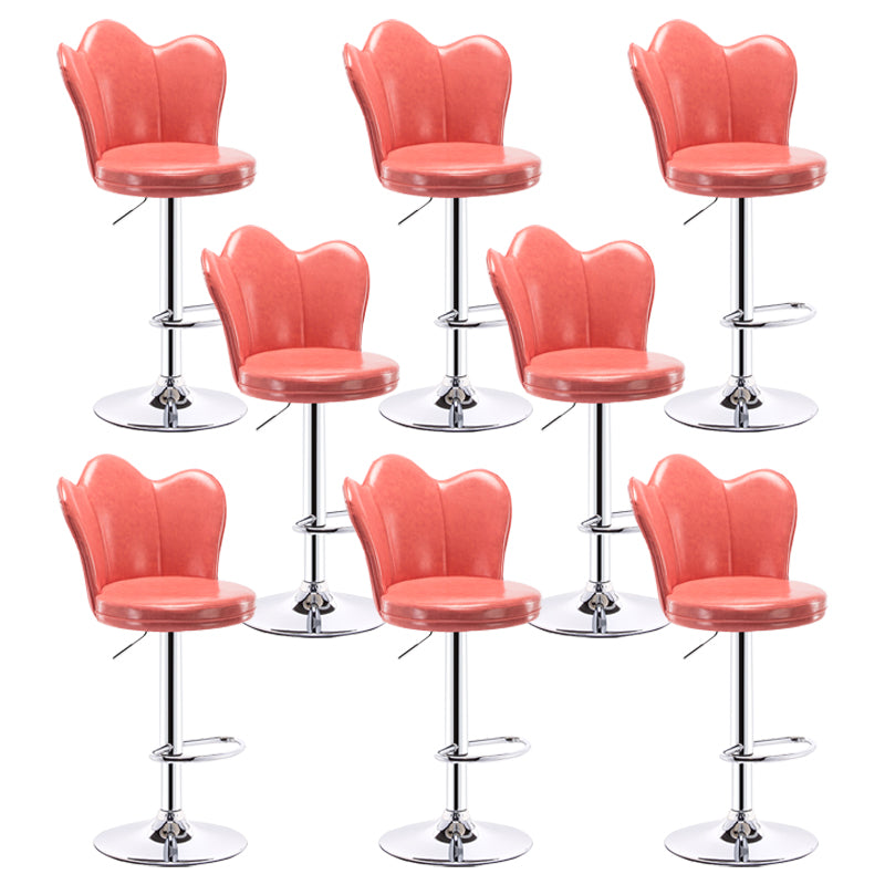 Silla de mostrador de hojas giratorias tapizadas modernas con base de metal con base de metal