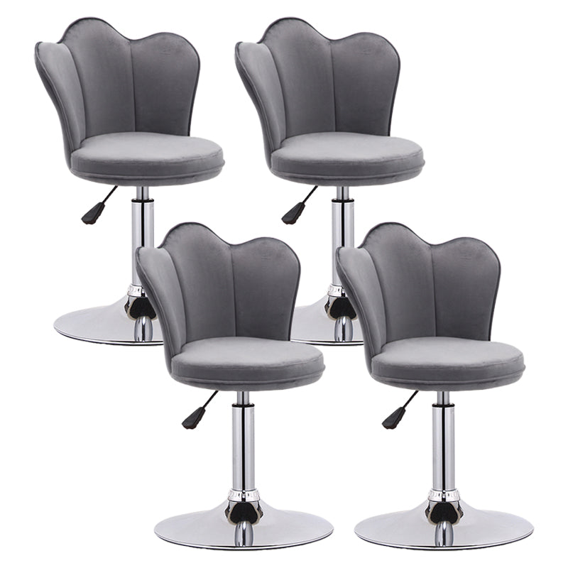 Silla de mostrador de hojas giratorias tapizadas modernas con base de metal con base de metal