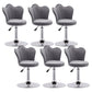 Silla de mostrador de hojas giratorias tapizadas modernas con base de metal con base de metal