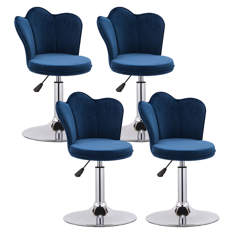 Silla de mostrador de hojas giratorias tapizadas modernas con base de metal con base de metal