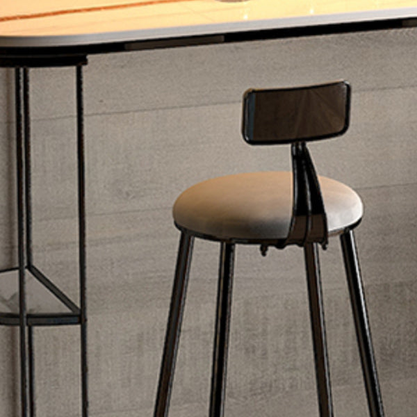 Taburete escandinavo de contra-altura redonda de terciopelo para sala de estar para sala de estar