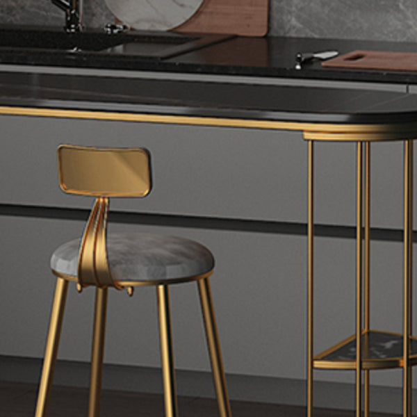 Taburete escandinavo de contra-altura redonda de terciopelo para sala de estar para sala de estar