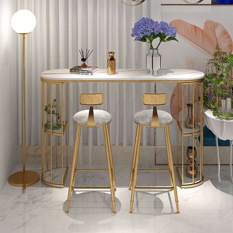 Taburete escandinavo de contra-altura redonda de terciopelo para sala de estar para sala de estar