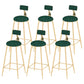 Scandinavian Counter-height Stool Round Velvet Counter Stool for Living Room