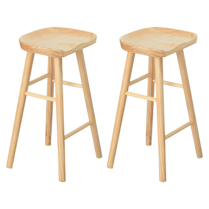 Modern Solid Wood Counter Stools Backless Contoured Seat Bar Stool for Shop 2 Piece Set Clearhalo 'Bar Furniture' 'Bar Stools' 'bar_stools' 'furn' 'furn_bar_stools' 'Furniture' 'Kitchen & Dining Furniture' 5356644