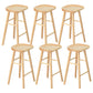Modern Solid Wood Counter Stools Backless Contoured Seat Bar Stool for Shop 6 Piece Set Clearhalo 'Bar Furniture' 'Bar Stools' 'bar_stools' 'furn' 'furn_bar_stools' 'Furniture' 'Kitchen & Dining Furniture' 5356647