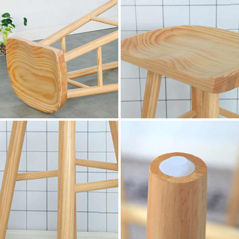 Modern Solid Wood Counter Stools Backless Contoured Seat Bar Stool for Shop Clearhalo 'Bar Furniture' 'Bar Stools' 'bar_stools' 'furn' 'furn_bar_stools' 'Furniture' 'Kitchen & Dining Furniture' 5356652