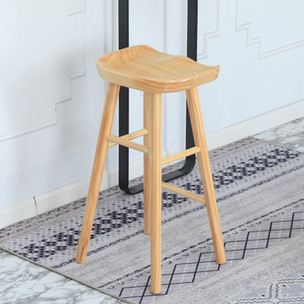 Modern Solid Wood Counter Stools Backless Contoured Seat Bar Stool for Shop Clearhalo 'Bar Furniture' 'Bar Stools' 'bar_stools' 'furn' 'furn_bar_stools' 'Furniture' 'Kitchen & Dining Furniture' 5356656