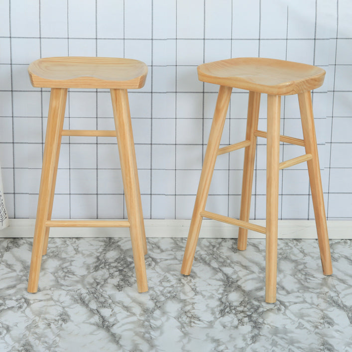Modern Solid Wood Counter Stools Backless Contoured Seat Bar Stool for Shop Clearhalo 'Bar Furniture' 'Bar Stools' 'bar_stools' 'furn' 'furn_bar_stools' 'Furniture' 'Kitchen & Dining Furniture' 5356657