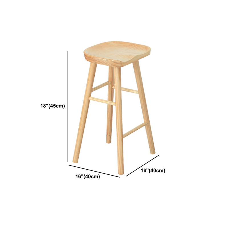 Modern Solid Wood Counter Stools Backless Contoured Seat Bar Stool for Shop Clearhalo 'Bar Furniture' 'Bar Stools' 'bar_stools' 'furn' 'furn_bar_stools' 'Furniture' 'Kitchen & Dining Furniture' 5356658