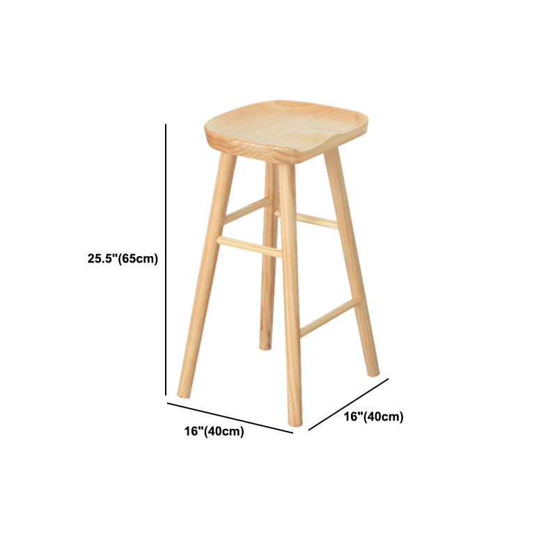 Modern Solid Wood Counter Stools Backless Contoured Seat Bar Stool for Shop Clearhalo 'Bar Furniture' 'Bar Stools' 'bar_stools' 'furn' 'furn_bar_stools' 'Furniture' 'Kitchen & Dining Furniture' 5356660