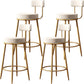 Glam Backrest Armless Counter Stool Iron Kitchen Bar Stool with Cushion and Pedal