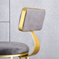 Glam Backrest Armless Counter Stool Iron Kitchen Bar Stool with Cushion and Pedal