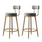 Glam Backrest Armless Counter Stool Iron Kitchen Bar Stool with Cushion and Pedal