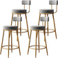 Glam Backrest Armless Counter Stool Iron Kitchen Bar Stool with Cushion and Pedal