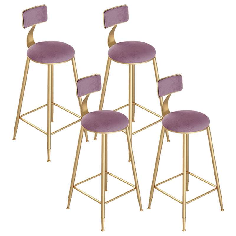 Silla de metal escandinava silla redonda de terciopelo para sala de estar para sala de estar