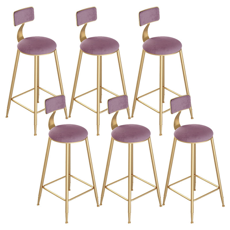 Silla de metal escandinava silla redonda de terciopelo para sala de estar para sala de estar