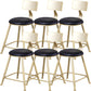 Glam Armless Backrest Counter Stool Steel Cafe Bar Stool with Cushion and Pedal Black 6 Piece Set Short Stool(18"H) Clearhalo 'Bar Furniture' 'Bar Stools' 'bar_stools' 'furn' 'furn_bar_stools' 'Furniture' 'Kitchen & Dining Furniture' 5356801