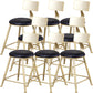 Glam Armless Backrest Counter Stool Steel Cafe Bar Stool with Cushion and Pedal Black 8 Piece Set Short Stool(18"H) Clearhalo 'Bar Furniture' 'Bar Stools' 'bar_stools' 'furn' 'furn_bar_stools' 'Furniture' 'Kitchen & Dining Furniture' 5356802