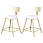 Glam Armless Backrest Counter Stool Steel Cafe Bar Stool with Cushion and Pedal White 2 Piece Set Short Stool(18"H) Clearhalo 'Bar Furniture' 'Bar Stools' 'bar_stools' 'furn' 'furn_bar_stools' 'Furniture' 'Kitchen & Dining Furniture' 5356803