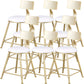 Glam Armless Backrest Counter Stool Steel Cafe Bar Stool with Cushion and Pedal White 8 Piece Set Short Stool(18"H) Clearhalo 'Bar Furniture' 'Bar Stools' 'bar_stools' 'furn' 'furn_bar_stools' 'Furniture' 'Kitchen & Dining Furniture' 5356806