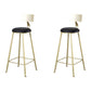 Glam Armless Backrest Counter Stool Steel Cafe Bar Stool with Cushion and Pedal Black 2 Piece Set Clearhalo 'Bar Furniture' 'Bar Stools' 'bar_stools' 'furn' 'furn_bar_stools' 'Furniture' 'Kitchen & Dining Furniture' 5356807