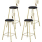 Glam Armless Backrest Counter Stool Steel Cafe Bar Stool with Cushion and Pedal Black 4 Piece Set Clearhalo 'Bar Furniture' 'Bar Stools' 'bar_stools' 'furn' 'furn_bar_stools' 'Furniture' 'Kitchen & Dining Furniture' 5356808