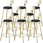 Glam Armless Backrest Counter Stool Steel Cafe Bar Stool with Cushion and Pedal Black 8 Piece Set Clearhalo 'Bar Furniture' 'Bar Stools' 'bar_stools' 'furn' 'furn_bar_stools' 'Furniture' 'Kitchen & Dining Furniture' 5356810